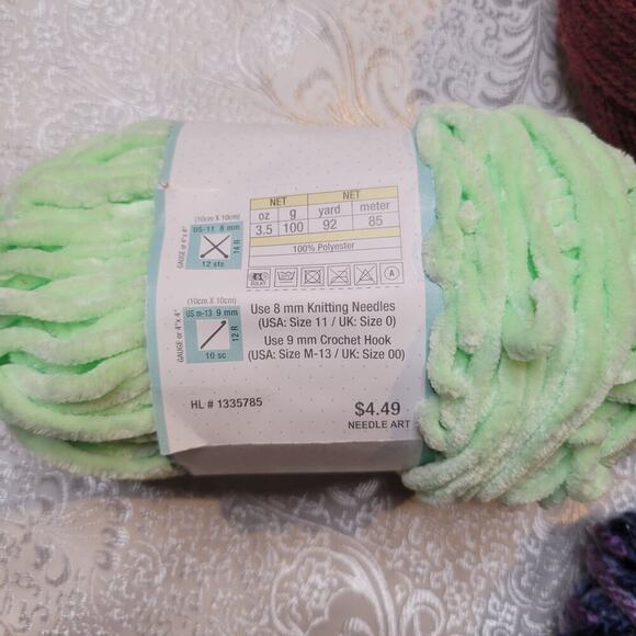 Mixed LOT yarn 6 skeins green gray purple Baby Bee blanket‎ Patons Chunky Tweed - Picture 9 of 10